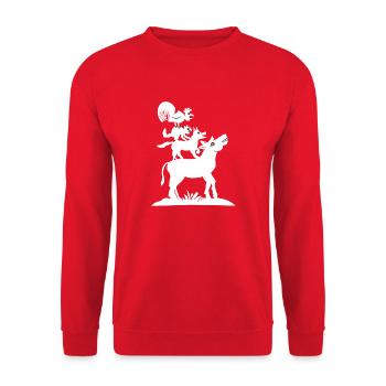 Bremer Stadtmusikanten - Unisex Pullover - Rot - Vorne - Alina (178cm) & Michal (187cm)