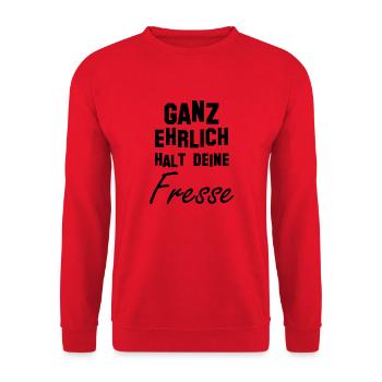 Halt deine Fresse - Unisex Pullover - Rot - Vorne - Alina (178cm) & Michal (187cm)