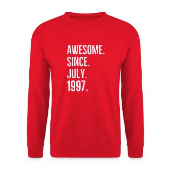 Awesome Since July 1997 - Unisex Sweatshirt - red - Front - Alina (178cm) & Michal (187cm)