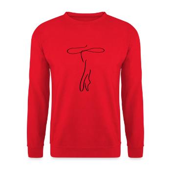 Ballerina Line Art - Minimalist - Unisex Sweatshirt - red - Front - Alina (178cm) & Michal (187cm)