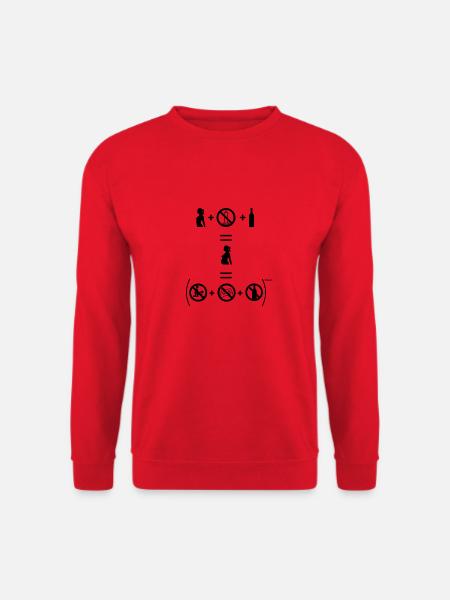 no condom + alcohol = 30 years of trouble - Unisex Sweatshirt - red