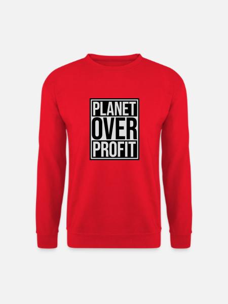 planet over profit quote - Unisex Sweatshirt - red
