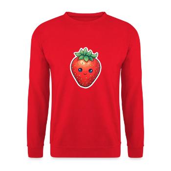 Strawberry Anime Sweet - Unisex Sweatshirt - red - Front - Alina (178cm) & Michal (187cm)