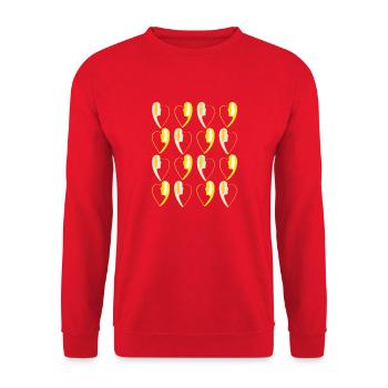 Imprimé numéro9. - Sweat-shirt Unisexe - rouge - Devant - Alina (178cm) & Michal (187cm)