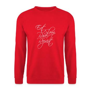 Manger dormir rave répéter nourriture sommeil corbeau disant - Sweat-shirt Unisexe - rouge - Devant - Alina (178cm) & Michal (187cm)