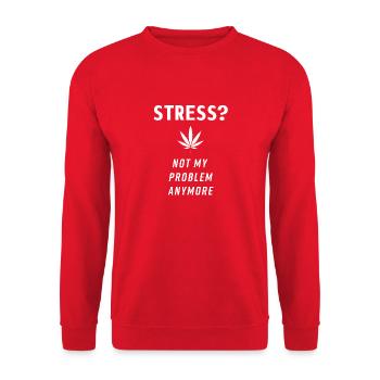 Stress / not my problem anymore - Unisex Sweatshirt - red - Front - Alina (178cm) & Michal (187cm)