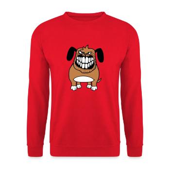 chien monstre méchant dangereux dents sourire sourire - Sweat-shirt Unisexe - rouge - Devant - Alina (178cm) & Michal (187cm)