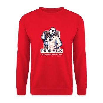 Pure Milk drink of a gentle man funny shirt ironic - Unisex Sweatshirt - red - Front - Alina (178cm) & Michal (187cm)