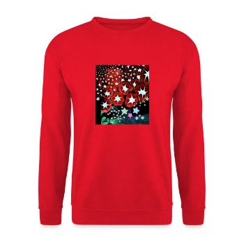 painting, stars, abstract, raven, bird - Unisex Sweatshirt - red - Front - Alina (178cm) & Michal (187cm)