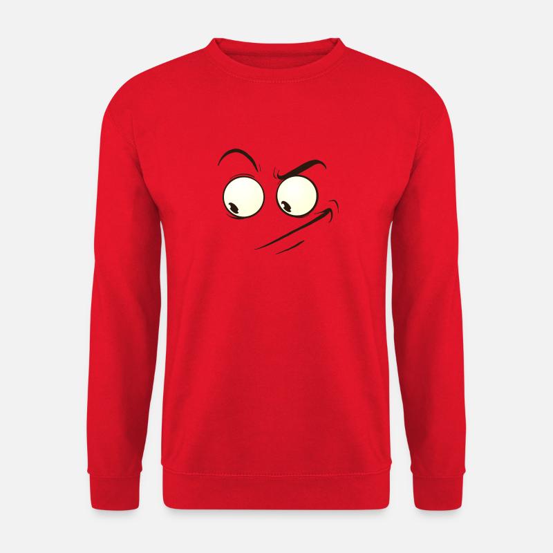 cynical face cartoon - Unisex Pullover - Rot