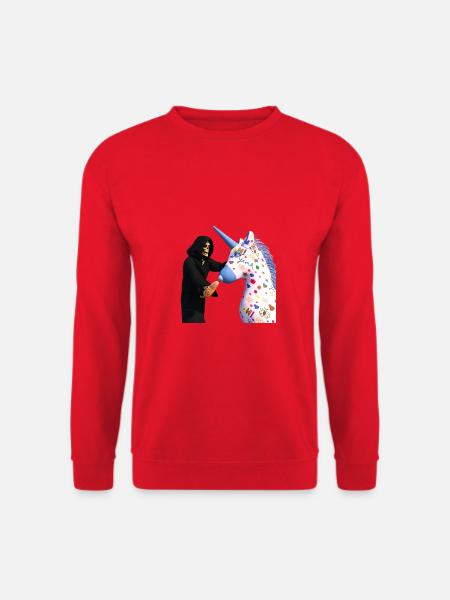 Lieben Pferde keine Karotten? - Unisex Pullover - Rot