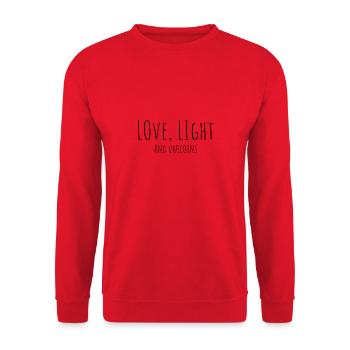 Love Light and Unicorns - Unisex Sweatshirt - red - Front - Alina (178cm) & Michal (187cm)