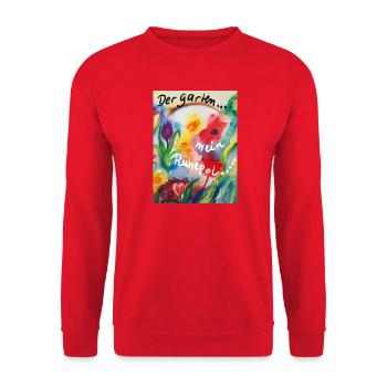 EG Blumen ITulpen I Der Garten I flowers I present - Unisex Pullover - Rot - Vorne - Alina (178cm) & Michal (187cm)