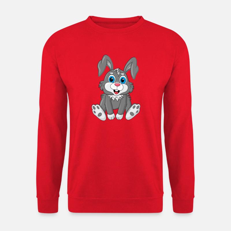 Süßes Kaninchen Blaue Augen - Unisex Pullover - Rot