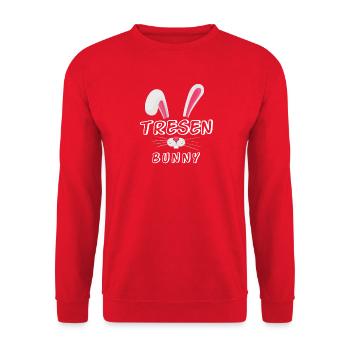 Tresen Bar Party Feier Spaß lustiger Spruch Hase - Unisex Pullover - Rot - Vorne - Alina (178cm) & Michal (187cm)