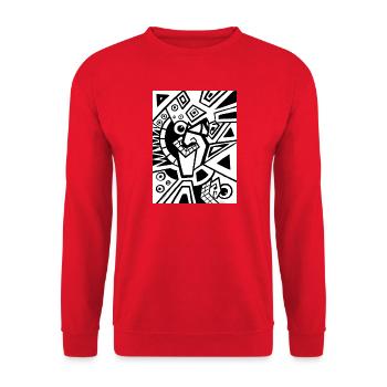 Design Shirt - Art Deco - Jugenstil - Surrealismus - Unisex Pullover - Rot - Vorne - Alina (178cm) & Michal (187cm)