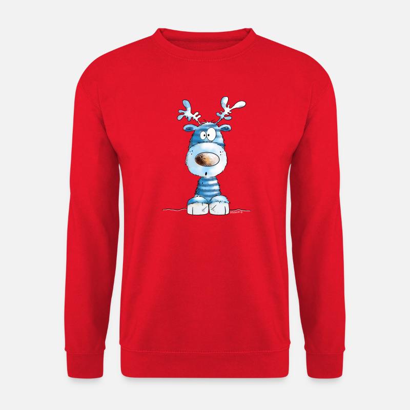 Blaues Weihnachten Rentier von MODARTIS - Unisex Pullover - Rot