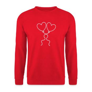 Saint-Valentin, Saint-Valentin, san valentin - Sweat-shirt Unisexe - rouge - Devant - Alina (178cm) & Michal (187cm)