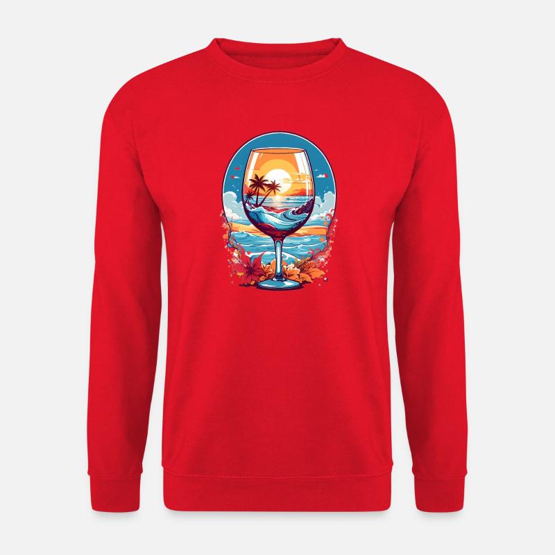 Strand Weinglas - Unisex Pullover - Rot