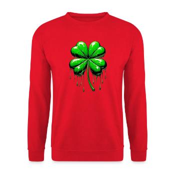 Trèfle à quatre feuilles - Sweat-shirt Unisexe - rouge - Devant - Alina (178cm) & Michal (187cm)