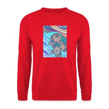Natur - Unisex Pullover - Rot - Vorne - Alina (178cm) & Michal (187cm)