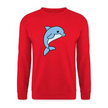 Delfin - Unisex Pullover - Rot - Vorne - Alina (178cm) & Michal (187cm)