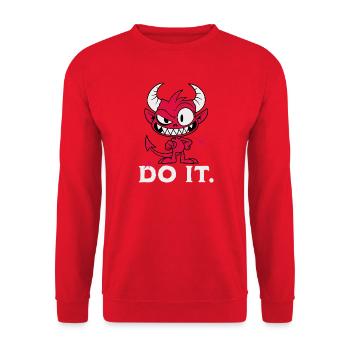 Fais-le. Diable effronté - Sweat-shirt Unisexe - rouge - Devant - Alina (178cm) & Michal (187cm)
