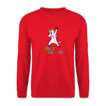 Rave Unicorns I Love Armin - Unisex Sweatshirt - red - Front - Alina (178cm) & Michal (187cm)