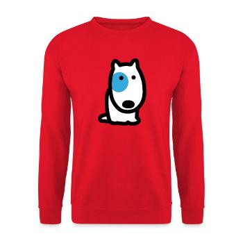 CORSO DER HUND mit blauen Augen (vorne) - Unisex Pullover - Rot - Vorne - Alina (178cm) & Michal (187cm)