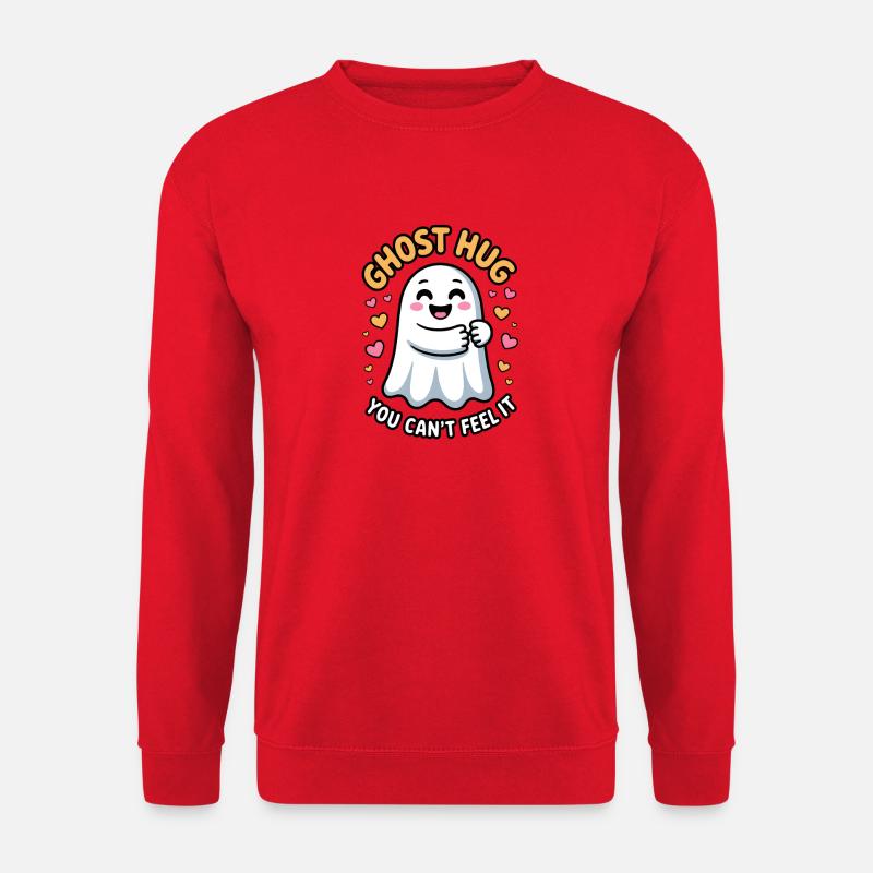 Serious Ghost Hug Expression of Joy - Unisex Sweatshirt - red