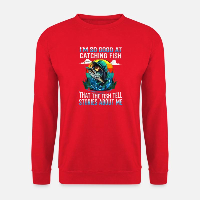 Catching Fish Stories Tee - Unisex Sweatshirt - red