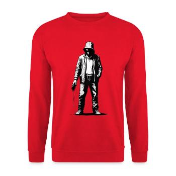 Urban Avenger Mysterious Silhouette - Unisex Sweatshirt - red - Front - Alina (178cm) & Michal (187cm)