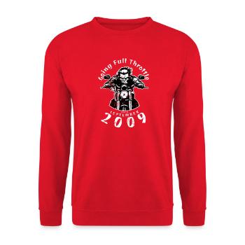 16th Birthday Going Full Throttle Since 09/2009 - Unisex Sweatshirt - red - Front - Alina (178cm) & Michal (187cm)