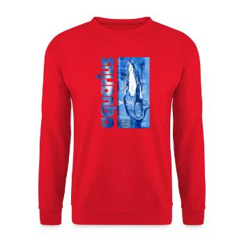 Zodiac sign Aquarius - Unisex Sweatshirt - red - Front - Alina (178cm) & Michal (187cm)