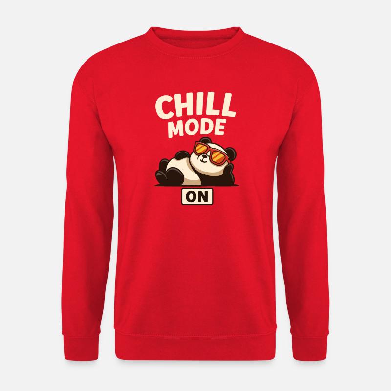 Chill Panda mit Sonnenbrille - Unisex Pullover - Rot
