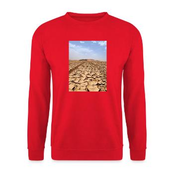 Desert sand and vehicle tracks - Unisex Sweatshirt - red - Front - Alina (178cm) & Michal (187cm)