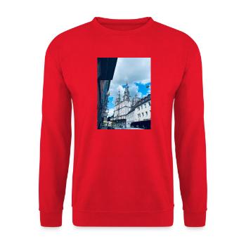 Architecture of the Cathedral in the Old Town - Unisex Sweatshirt - red - Front - Alina (178cm) & Michal (187cm)