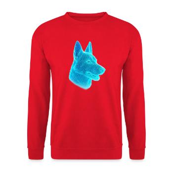 Néon Tête de Loup Net Art - Sweat-shirt Unisexe - rouge - Devant - Alina (178cm) & Michal (187cm)