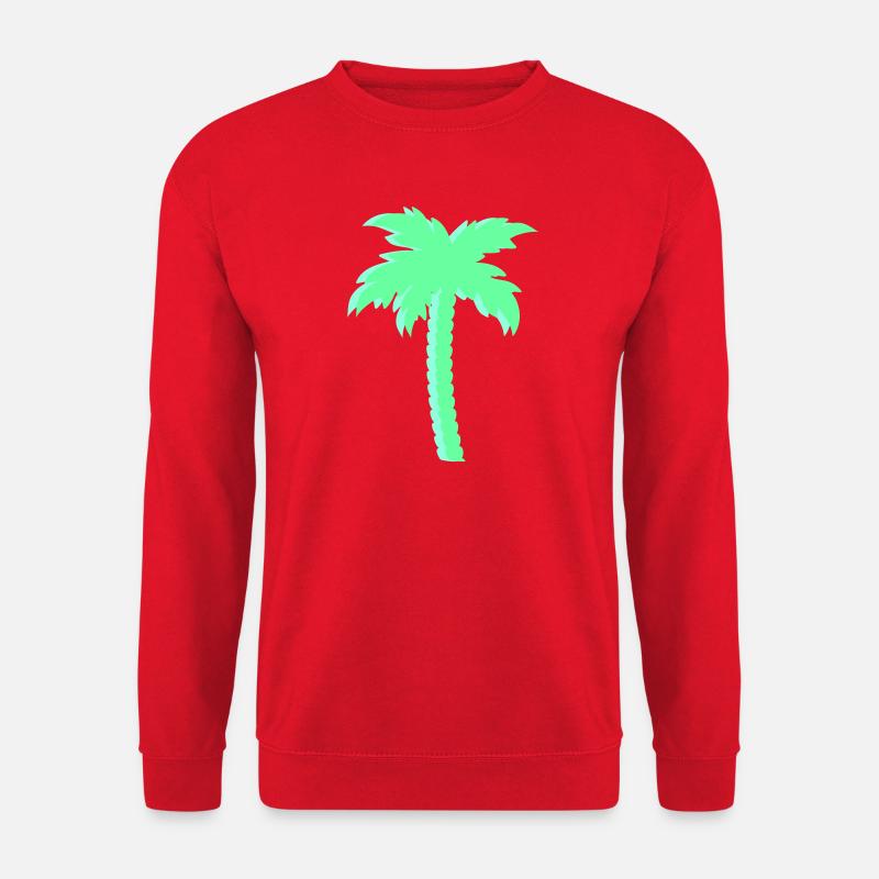 Mint palm tree in neon look - Unisex Sweatshirt - red