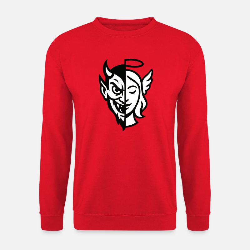 Split Face Dämon Engel - Unisex Pullover - Rot