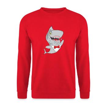 Shark snap shark with red bow tie - Unisex Sweatshirt - red - Front - Alina (178cm) & Michal (187cm)