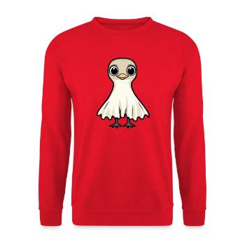 Strauß Halloween Geist - Unisex Pullover - Rot - Vorne - Alina (178cm) & Michal (187cm)