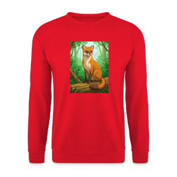 Fossa Elégante chasseresse de Madagascar, épurée, sile - Sweat-shirt Unisexe - rouge - Devant - Alina (178cm) & Michal (187cm)