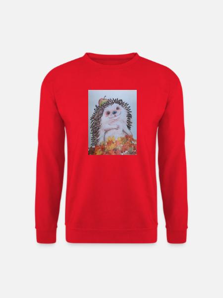 EG Igel mit Apfel I Garten I Urlaub I Herbst I Fun - Unisex Pullover - Rot