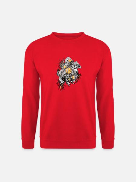 Noir Blossoms Orange Accents - Unisex Sweatshirt - red