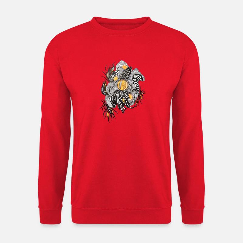 Noir Blossoms Orange Accents - Unisex Sweatshirt - red