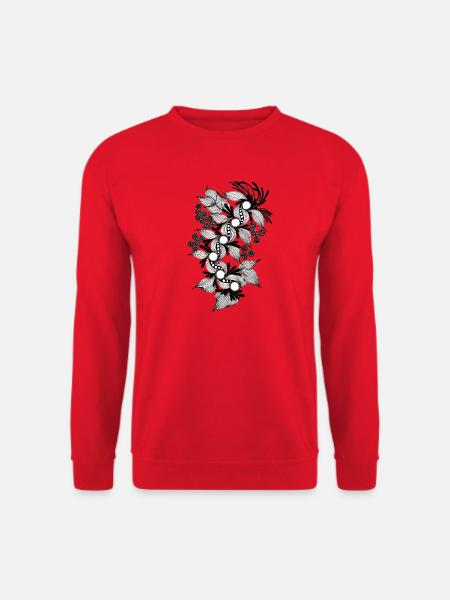 Black and White Flower Spiral - Unisex Sweatshirt - red
