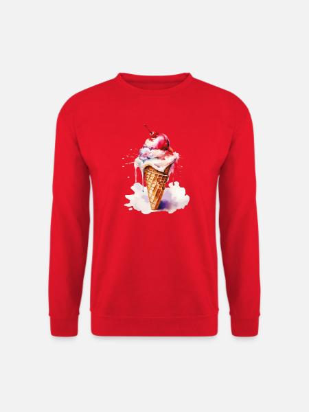 Aquarell Eiscreme Tropfen Kunst Cone - Unisex Sweatshirt - red