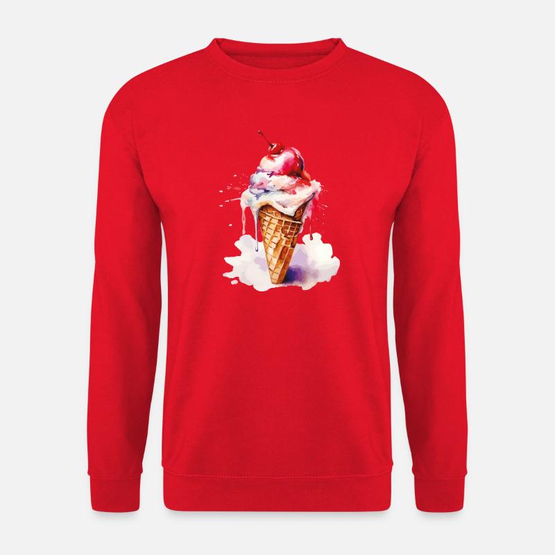 Aquarell Eiscreme Tropfen Kunst Cone - Unisex Sweatshirt - red