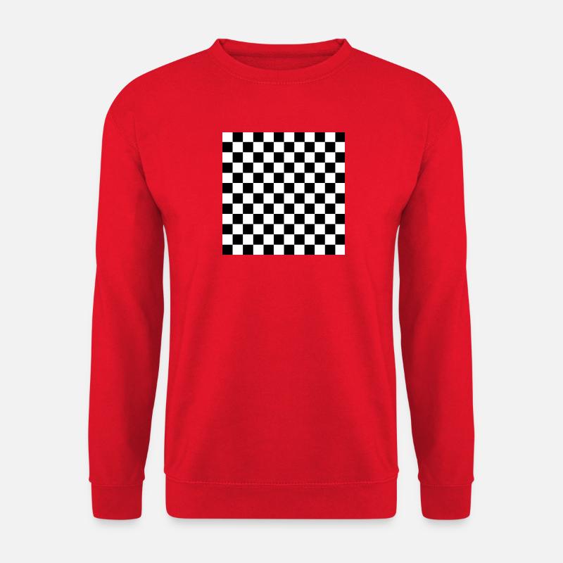 Black and White Chess Square - Unisex Sweatshirt - red